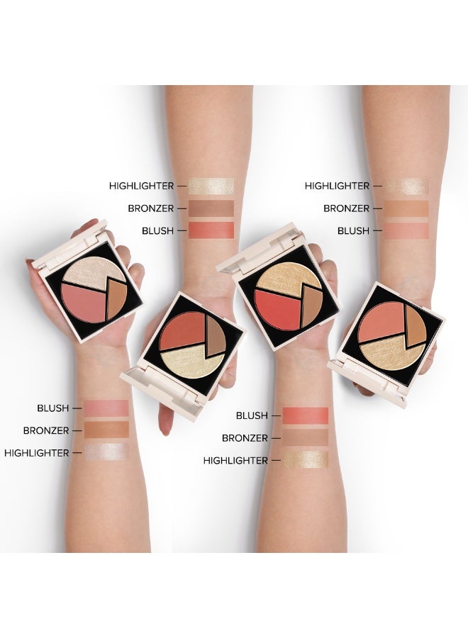 Character Trio Touch Bronze Blush-Highlight Palette - Image 3